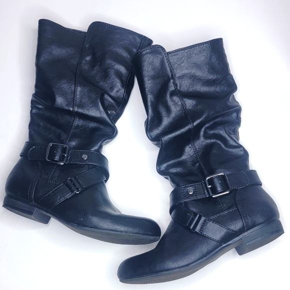 Girl's Tall Faux Leather Boots - Picture 1 of 12